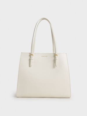 Charles & Keith Sansa Tragetaschen Weiß | 498PKVSAW