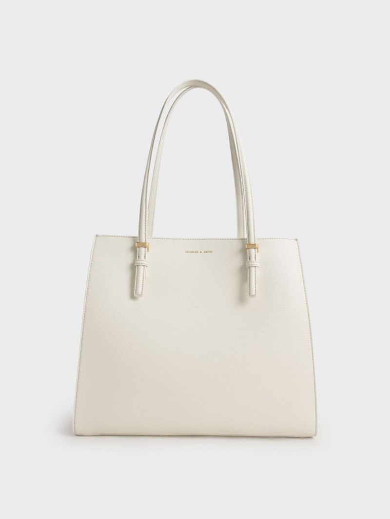 Charles & Keith Sansa Tragetaschen Weiß | 498PKVSAW